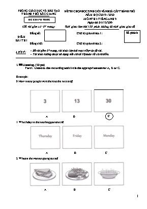 Đề thi chọn học sinh giỏi văn hóa cấp thành phố môn Tiếng Anh Lớp 9 - Năm học 2019-2020 - Phòng giáo dục và đào tạo TP. Bắc Giang (Có đáp án)